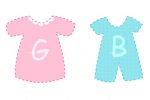 Baby Clothes in Pink and Blue with Letters for Girl and Boy